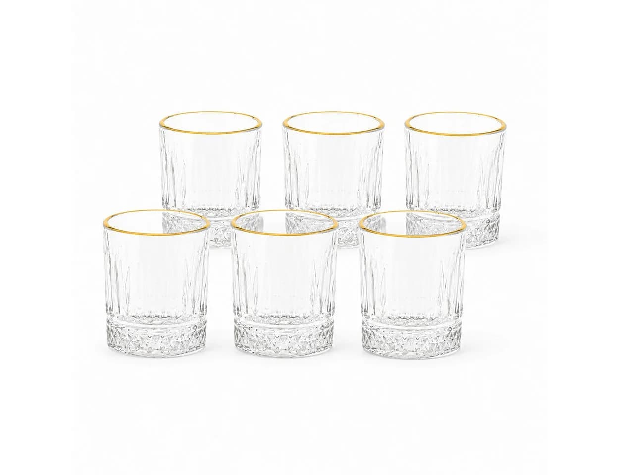 Almina Gläser-Set 6-tlg. Mini-Gläser Glas Goldumrandung - Bild 3