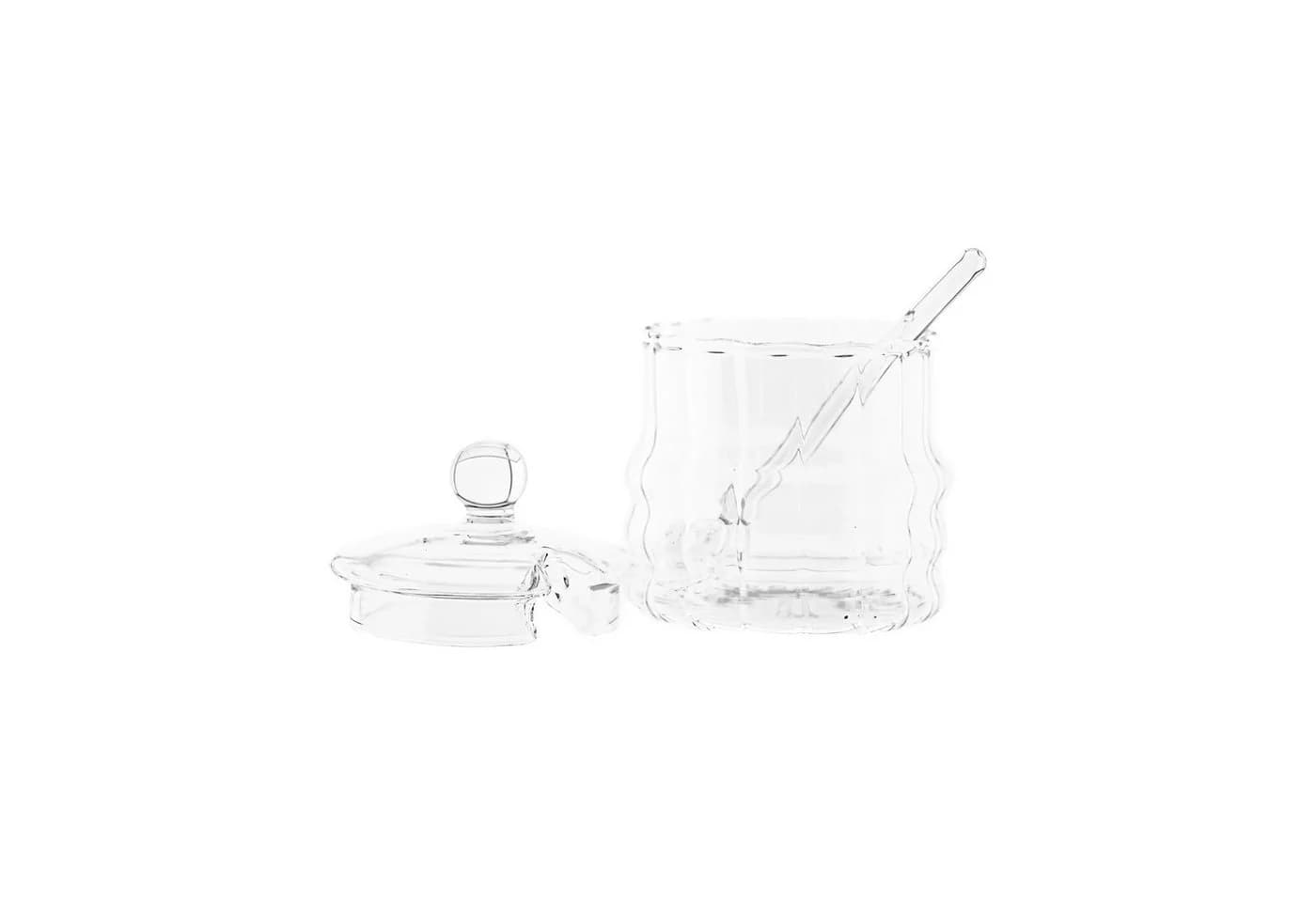 Almina Zuckerdose Glas 200ml mit Löffel transparent