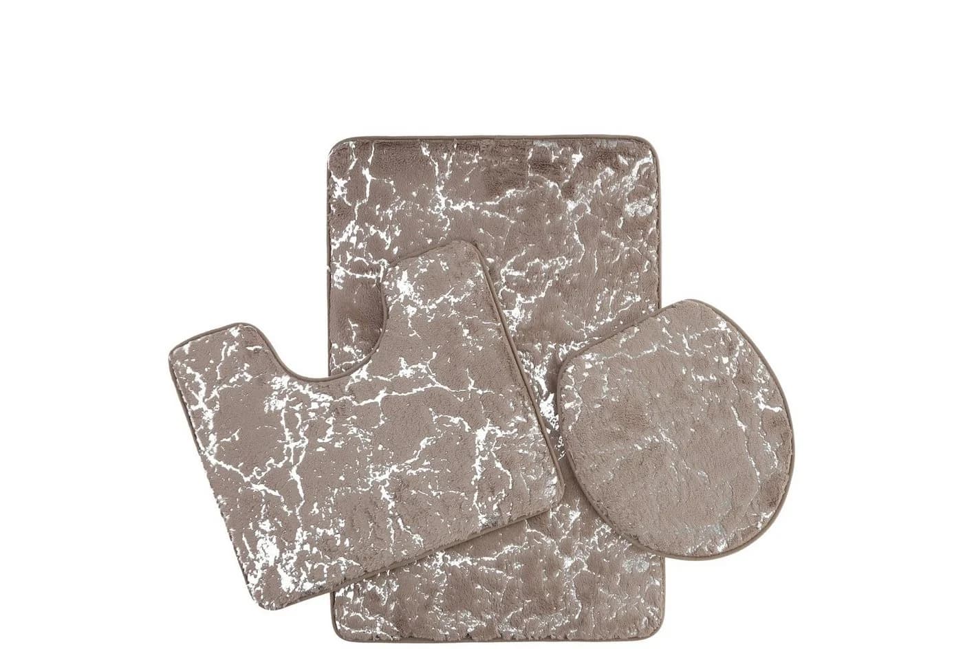 ZELLERFELD Badematte Marmor-Design Anti-Rutsch 3-teiliges Set - Bild 2