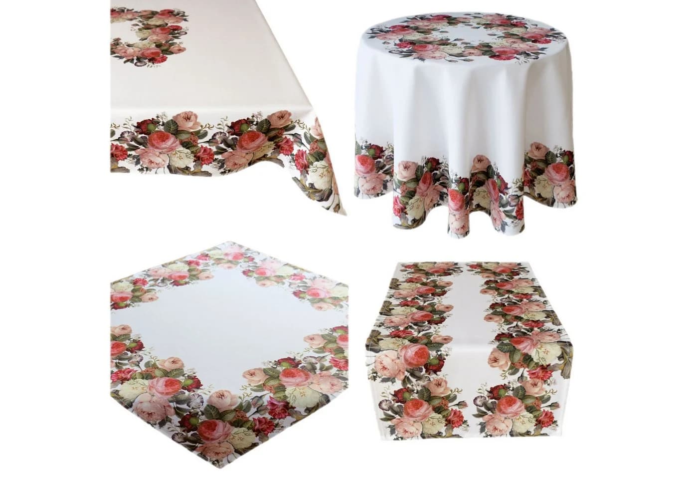 texpot Tischdecke Tischläufer Druckmotiv Rosen Frühling