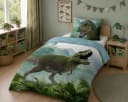 texpot Bettwäsche Garnitur Dinosaurier T-Rex 100% Baumwolle Bunt Bild 2