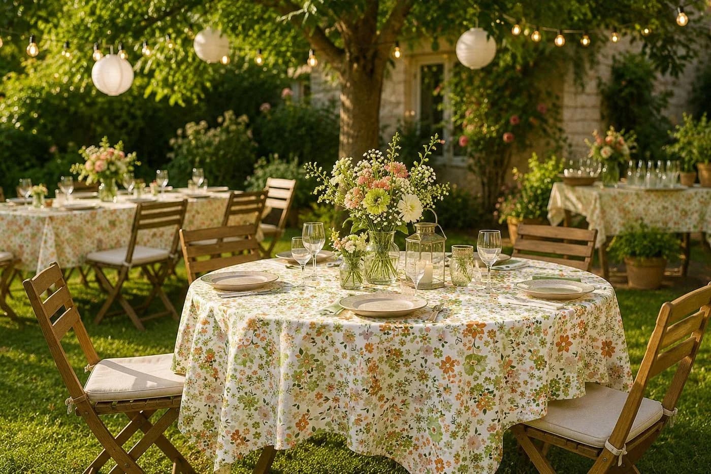 texpot Wachstuch Tischdecke Kamille Blumen Motiv Abwaschbar