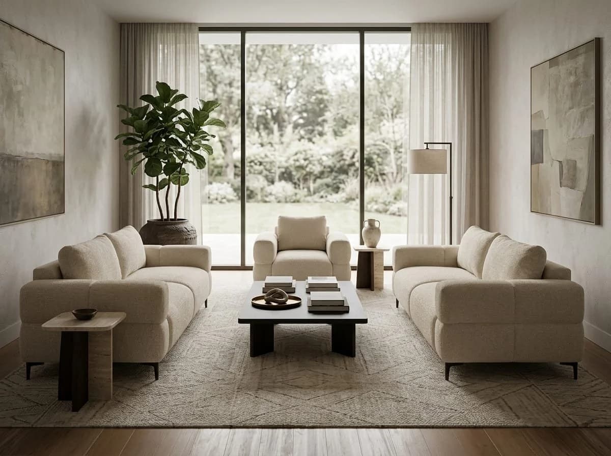 Xlmoebel Polstergarnitur Beige 3-tlg. mit Sessel und Kissen - Bild 2