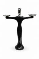JVmoebel Dekofigur Schwarze Balance Skulptur Silber Modern Bild 2