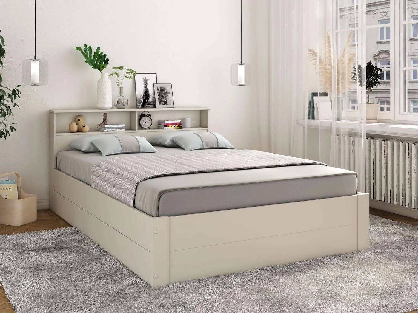 OTTO home Stauraumbett MAREILLES Beige Massivholz Industrial