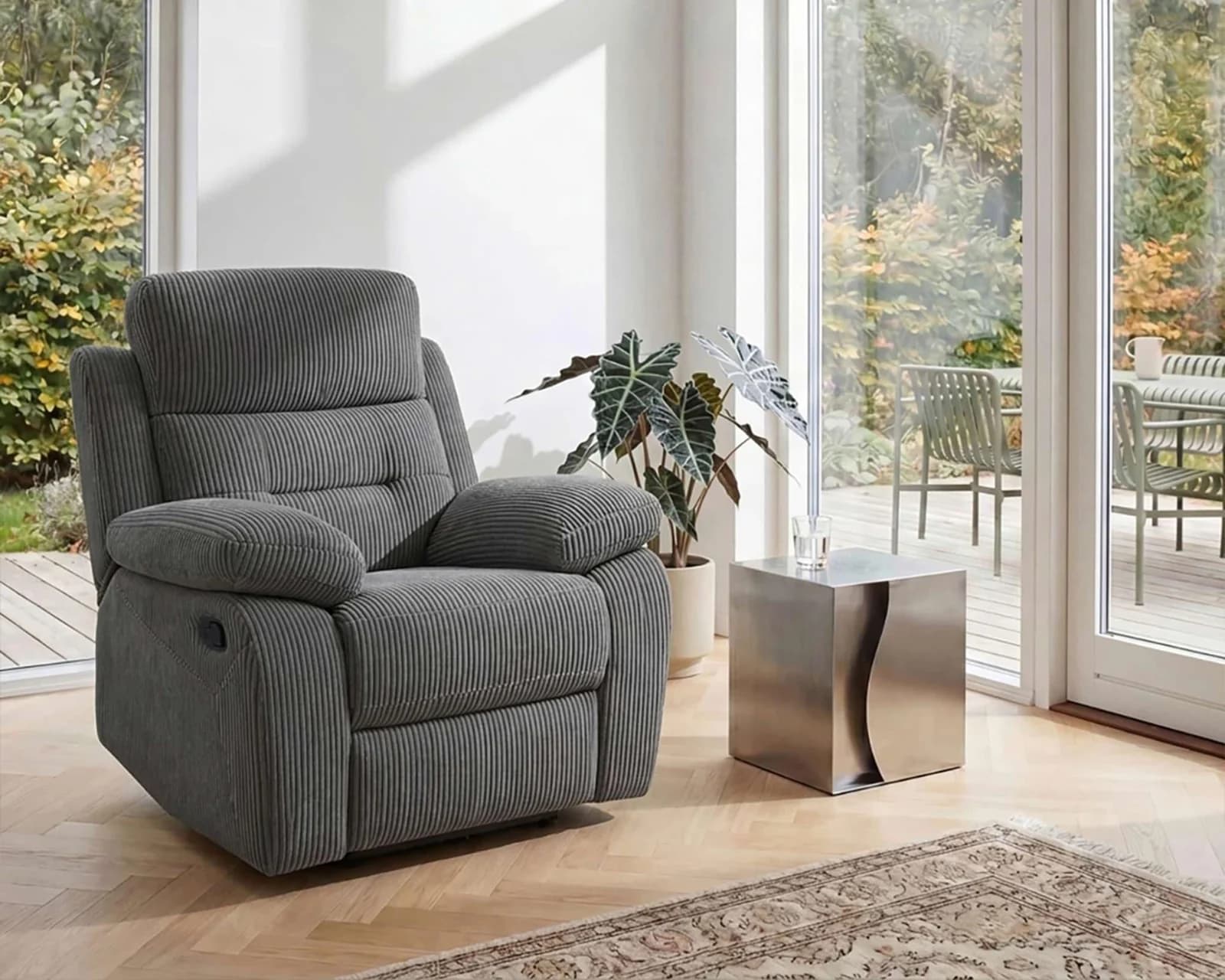 Relaxsessel OTTO HOME Lannilis mit Relaxfunktion Cord Anthrazit