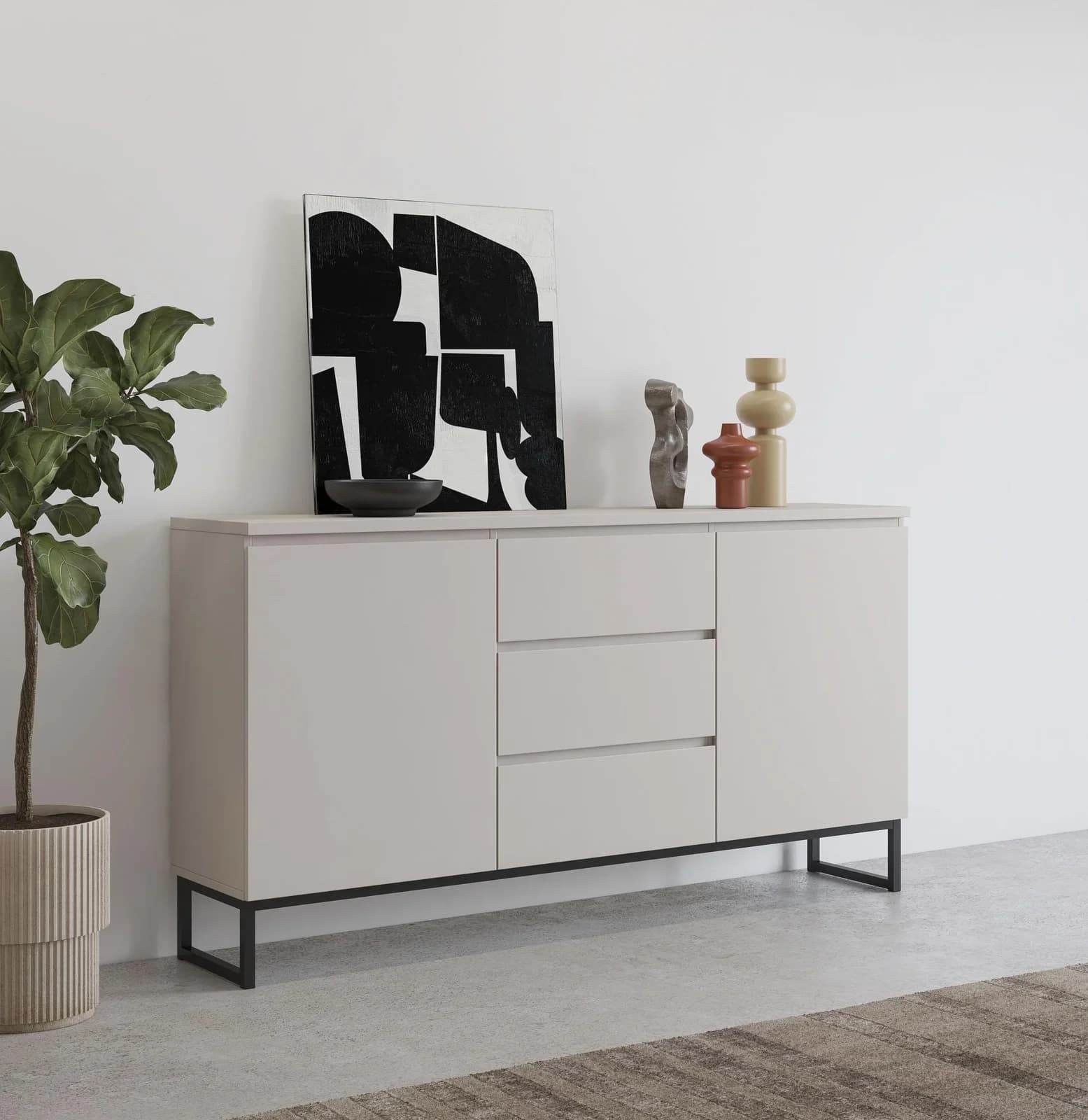 OTTO HOME Sideboard Modo II Grifflos 150cm Kaschmir