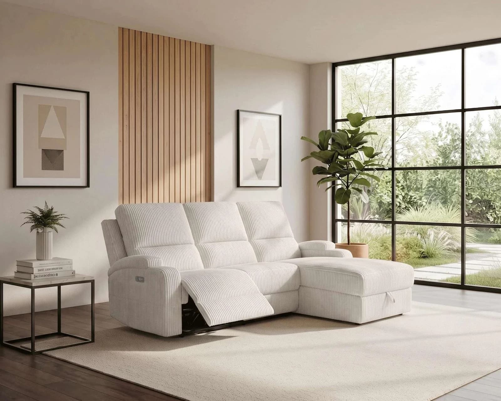 OTTO HOME Ecksofa NAPORI Cord L-Form Relaxfunktion Beige