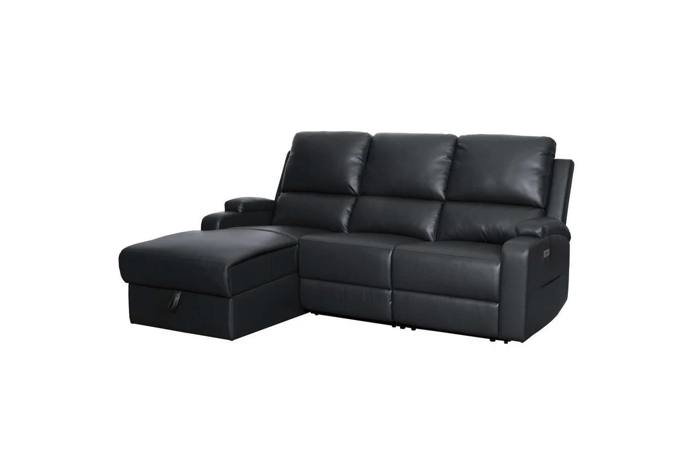 OTTO home Ecksofa NAPORI Kunstleder Schwarz mit Relaxfunktion - Bild 4