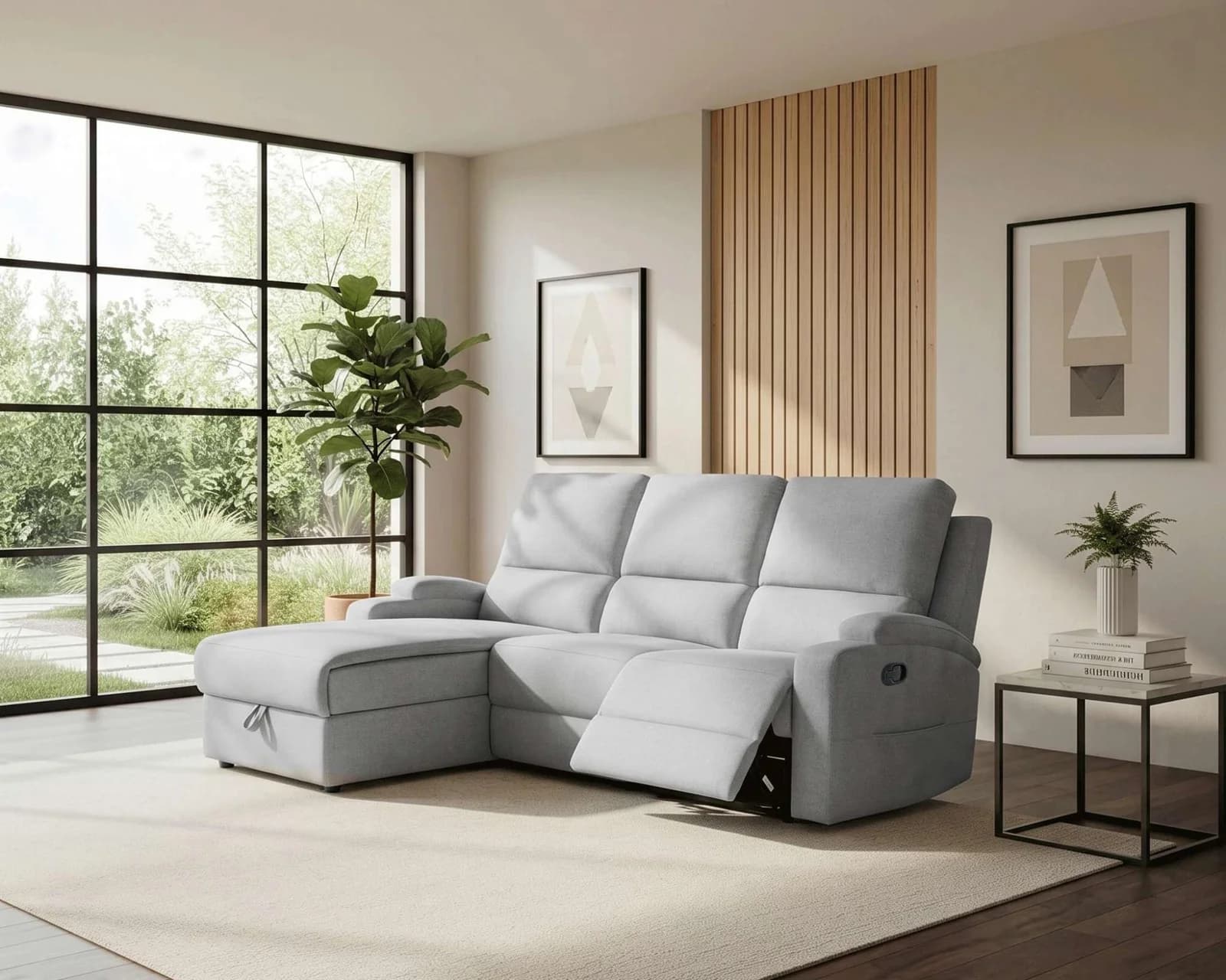 OTTO HOME Ecksofa NAPORI Relaxfunktion hellgrau L-Form