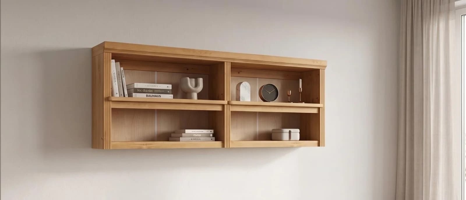 OTTO HOME Wandregal Soeren Massivkiefer Braun 4 Fächer