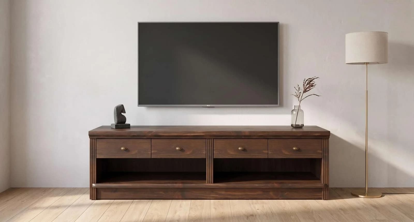 OTTO HOME Lowboard Soeren TV-Kommode dunkelbraun Massivholz