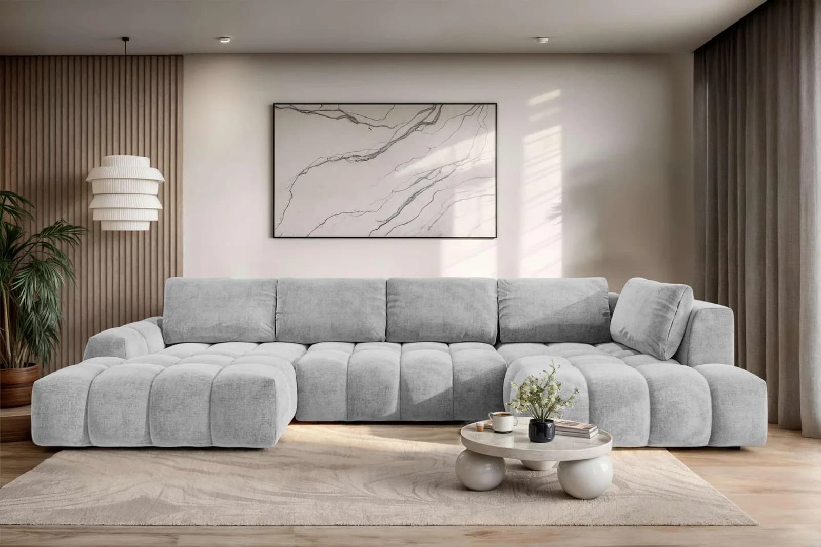 OTTO HOME Wohnlandschaft AZITA U-Form grau mit Bettkasten