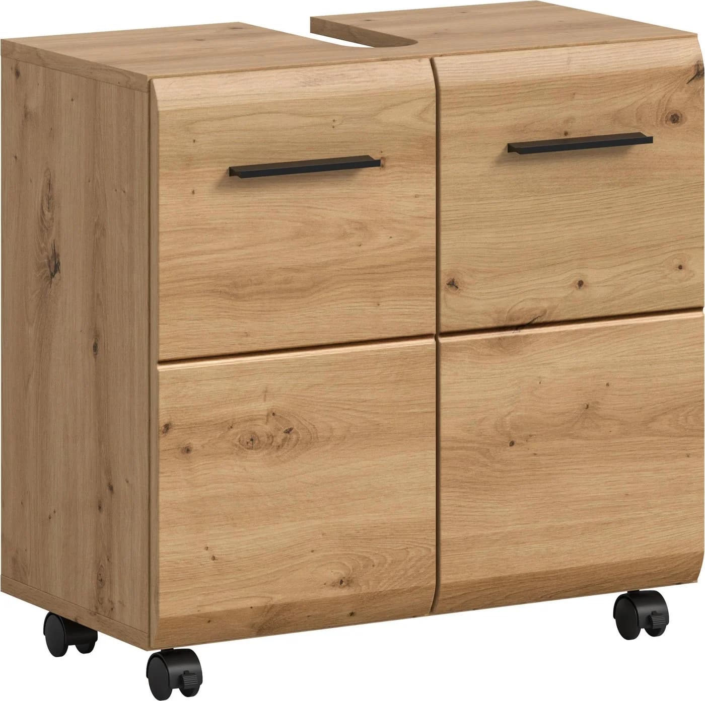 welltime Waschbeckenunterschrank FLORENZ 60cm Artisan Eiche Nachbildung Schwarz - Bild 2