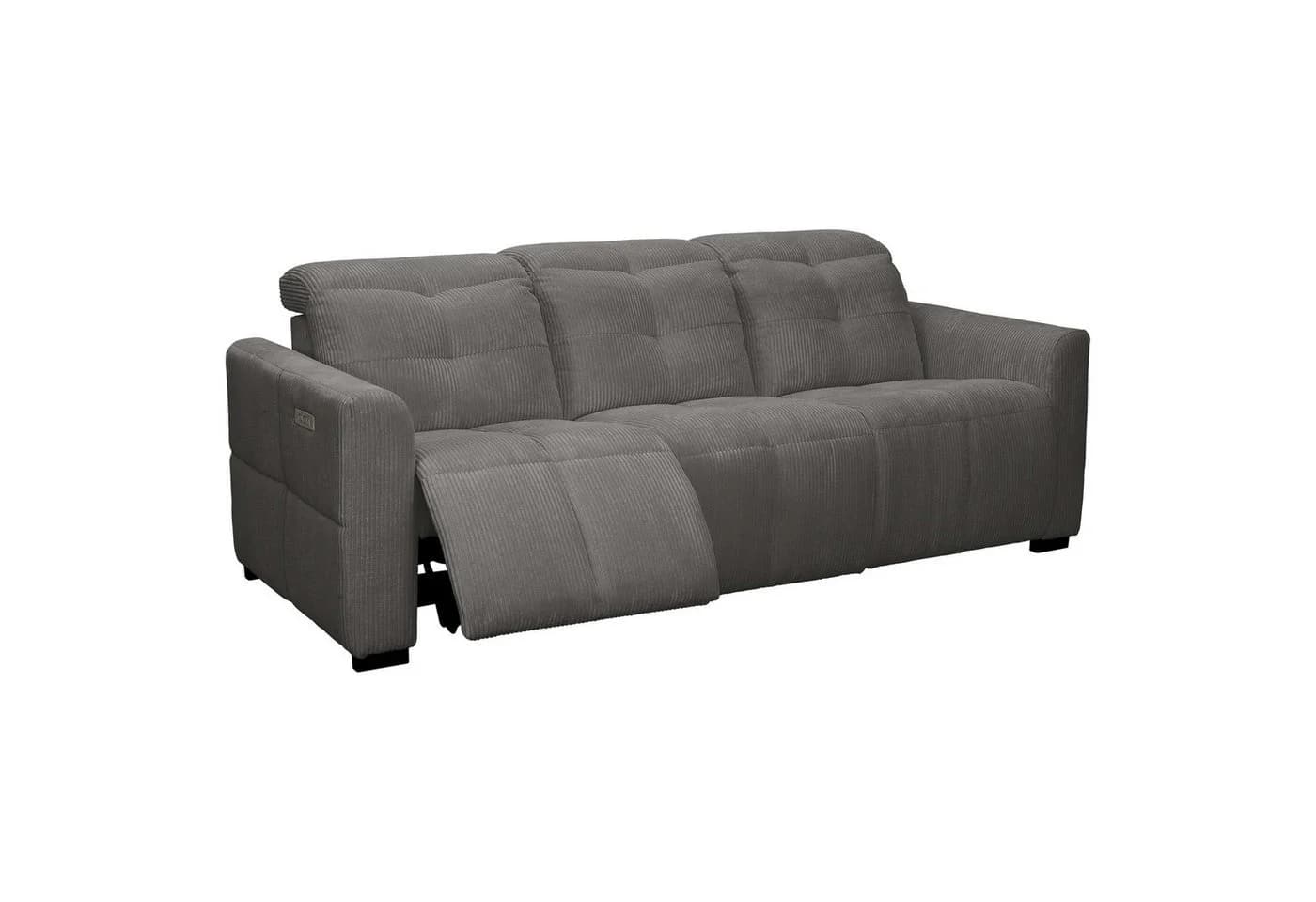 OTTO home 3-Sitzer CAARLA Cord Sofa grau mit Relaxfunktion - Bild 4