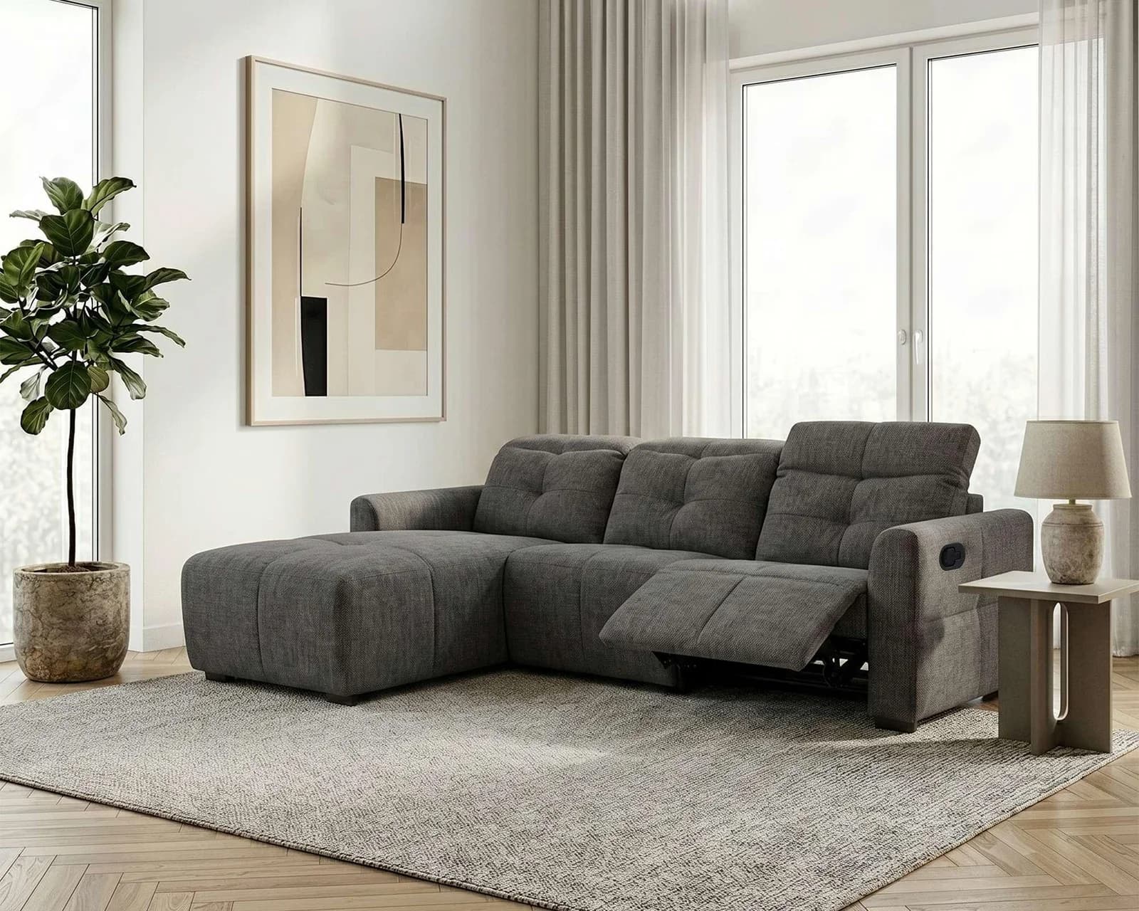 OTTO HOME Ecksofa CAARLA Relaxfunktion Anthrazit