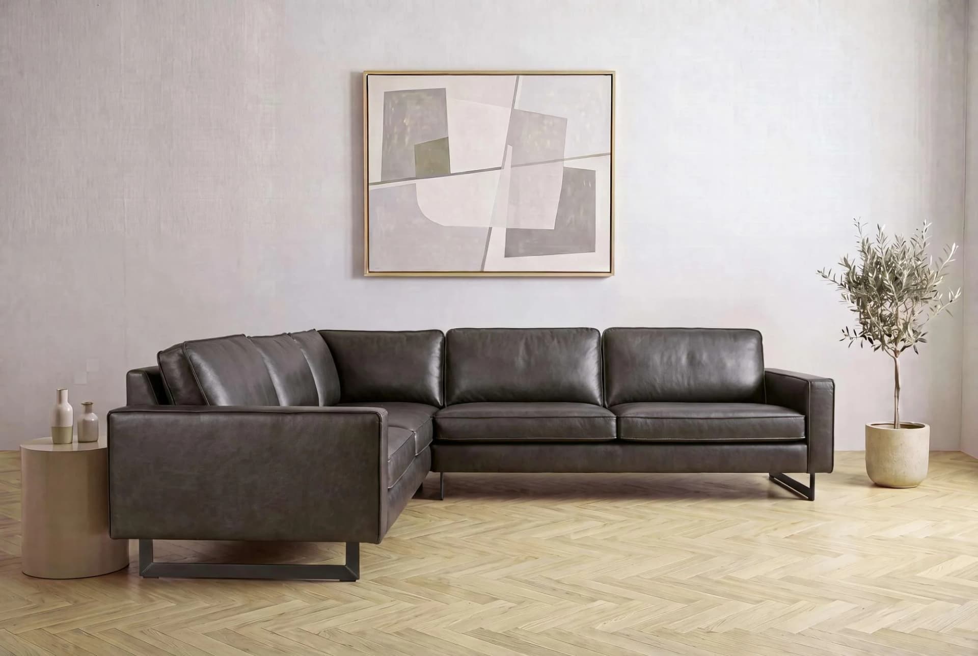 HOME AFFAIRE Ecksofa Pinto XXL antharzit Microfaser