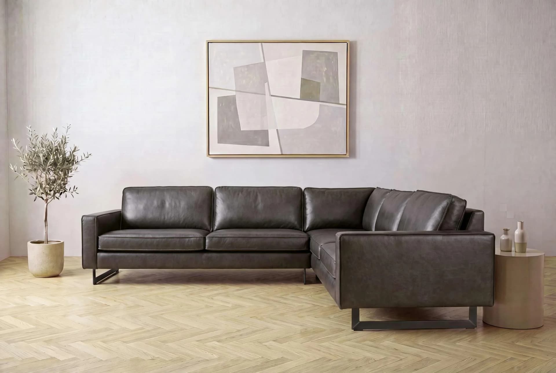HOME AFFAIRE Ecksofa Pinto XXL Anthrazit Luxus-Microfaser