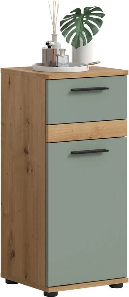 welltime Unterschrank LUCCA 35cm 1 Tür 1 Schublade Salbei Eiche - Bild 2