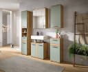WELLTIME LUCCA Waschbeckenunterschrank 60cm 2 Türen Salbei Eiche Bild 5
