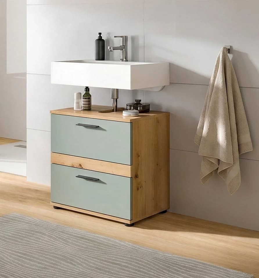 WELLTIME LUCCA Waschbeckenunterschrank 60 cm Eiche/Salbei