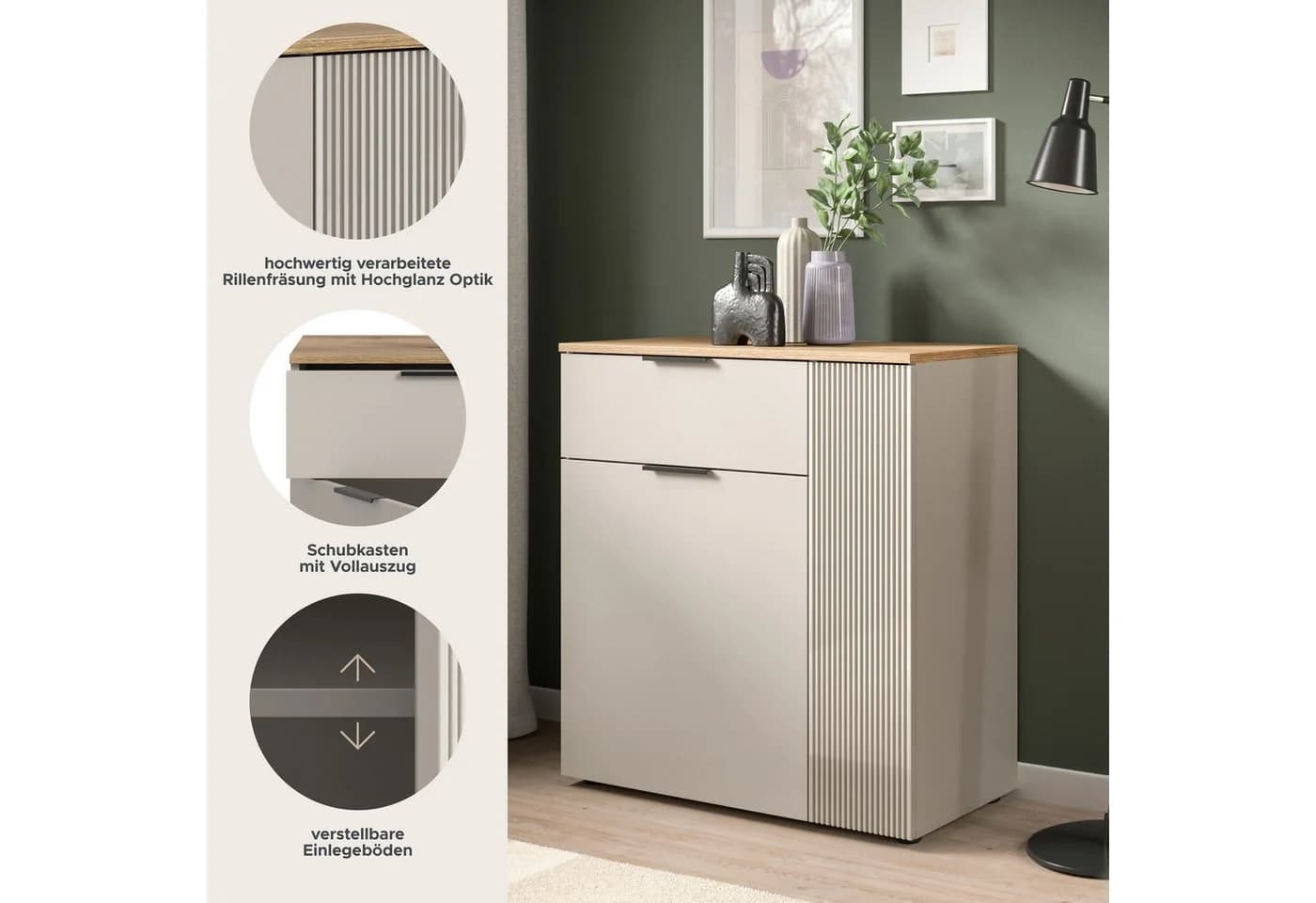 Home Affaire Kommode EDIL Beige Braun Holzwerkstoff - Bild 3