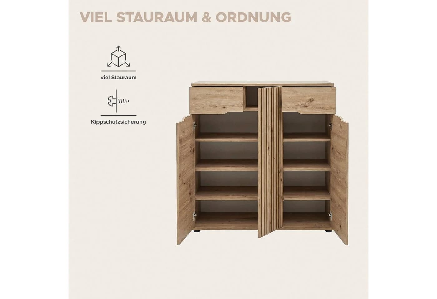 OTTO home Schuhkommode FJELL Braun Holzoptik - Bild 4