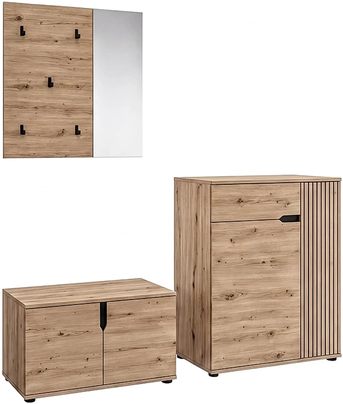 OTTO HOME Garderoben-Set FJELL 3-teilig Braun Holzwerkstoff