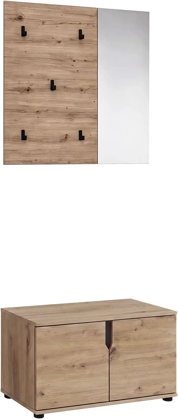 OTTO HOME Garderoben-Set FJELL mit Sitzbank & Paneel Eiche-Nachbildung