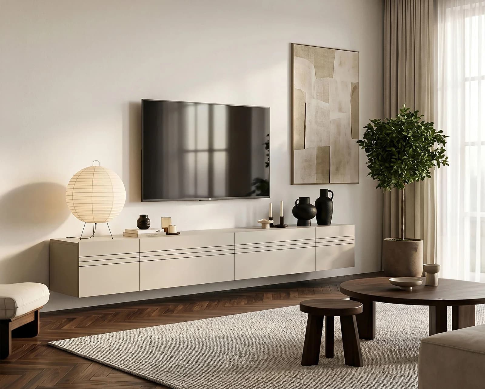 OTTO HOME SPIAGGIA Lowboard 4-teilig Kaschmir Schwarz