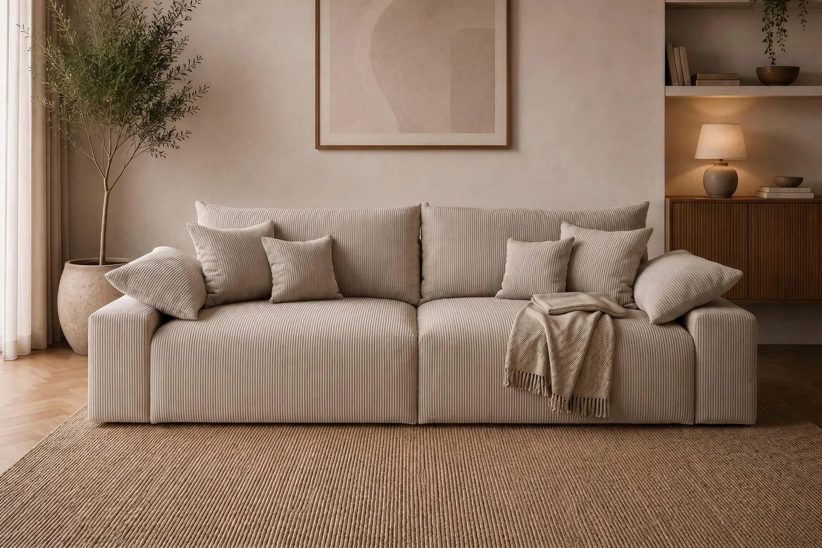 OTTO HOME Big-Sofa Amici Cord Taupe 302 cm