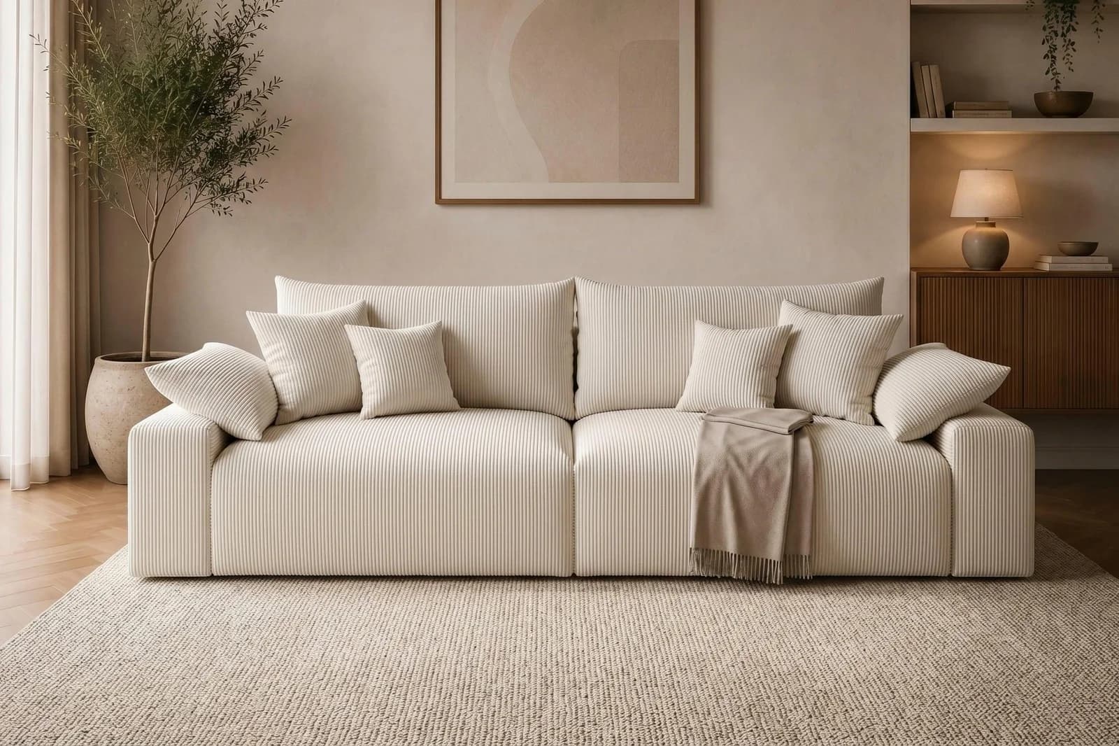 OTTO HOME Amici Big-Sofa Lounge Cord Creme