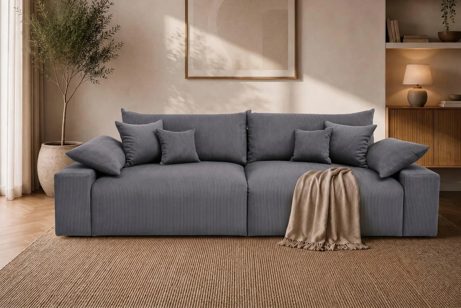 OTTO HOME Big-Sofa Amici Cord Anthrazit 302 cm