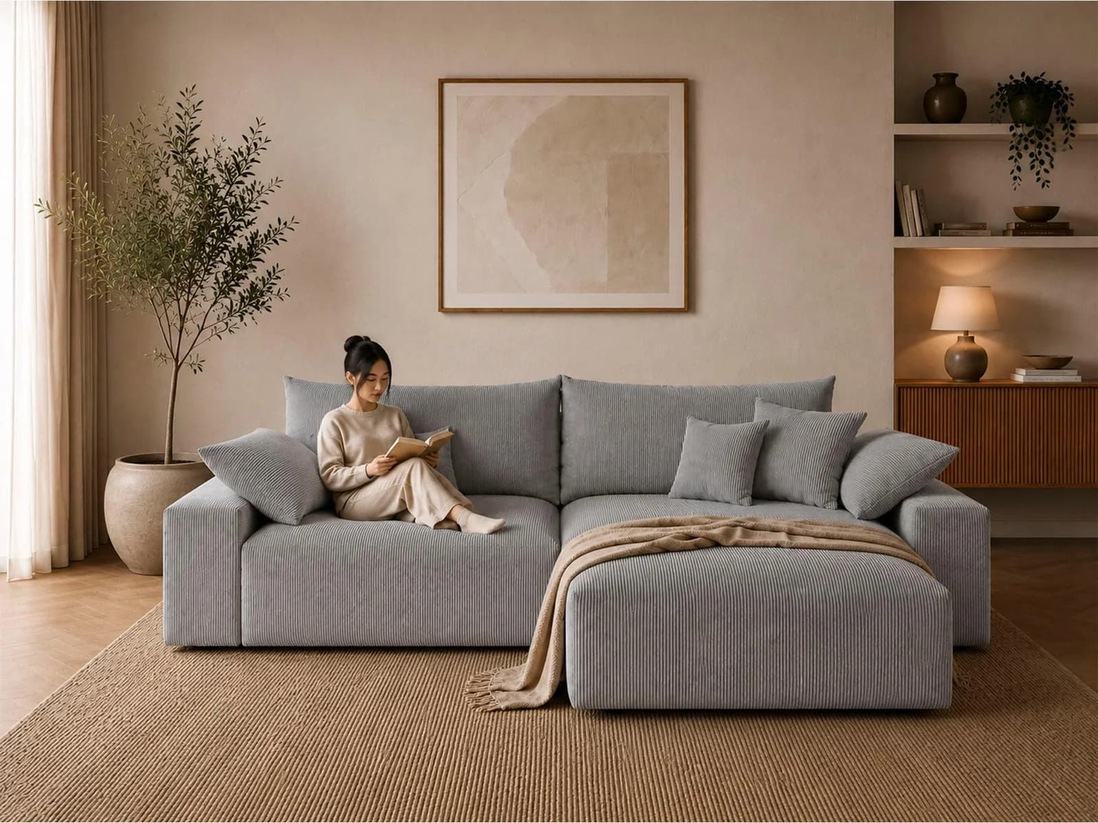 OTTO HOME Ecksofa Amici L-Form grau mit Recamiere