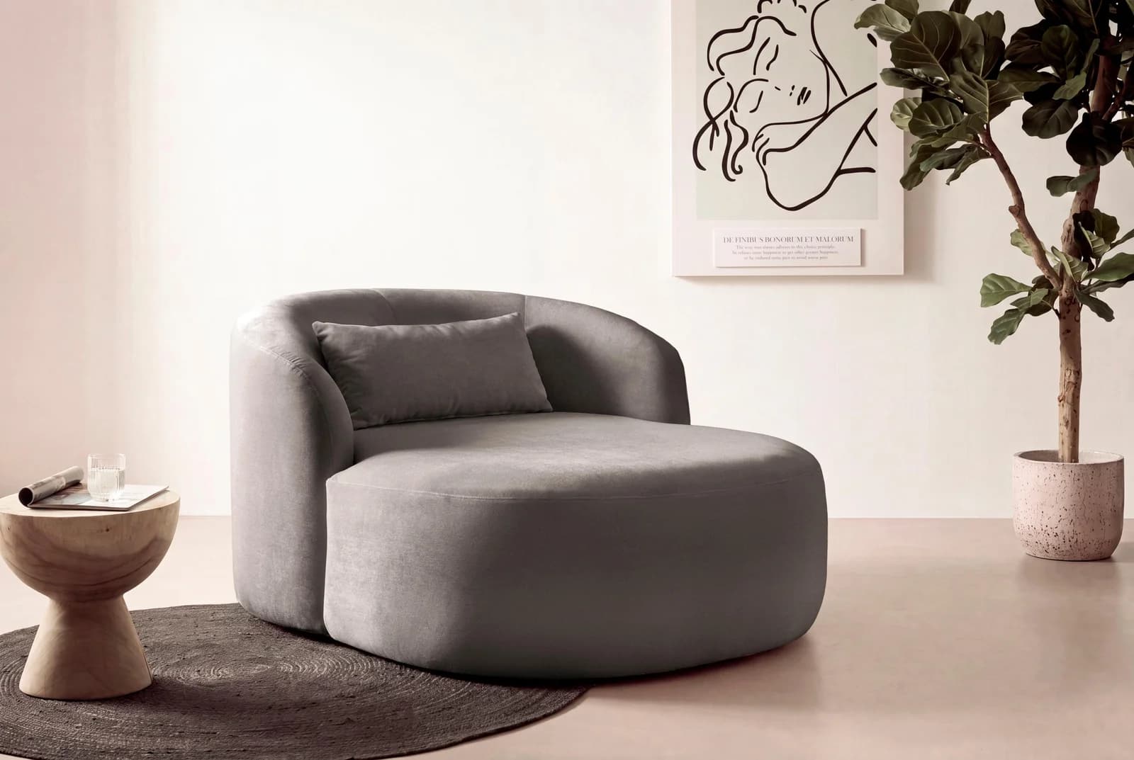 LeGer Home by Lena Gercke XXL-Sessel Yllara Braun Samt