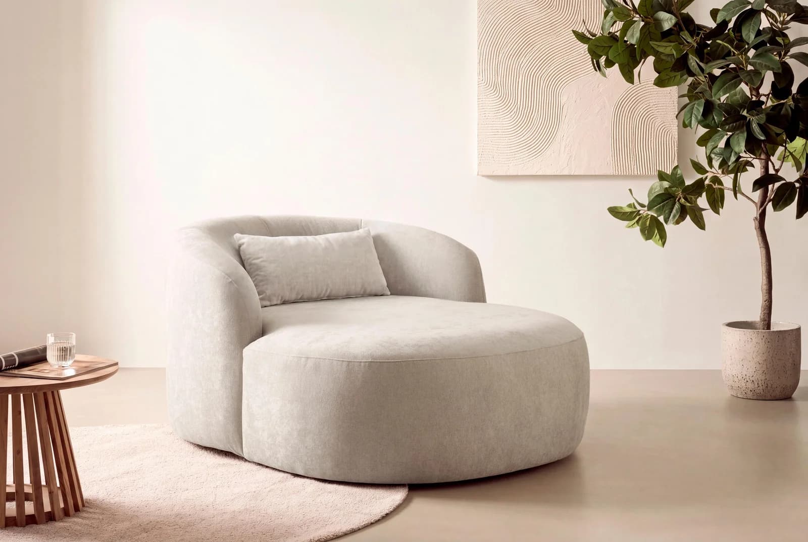 LeGer Home XXL-Sessel Yllara Hellbeige Struktur