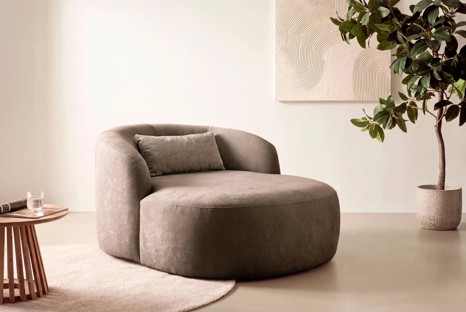 LeGer Home by Lena Gercke XXL-Sessel Yllara Hellbraun Modern