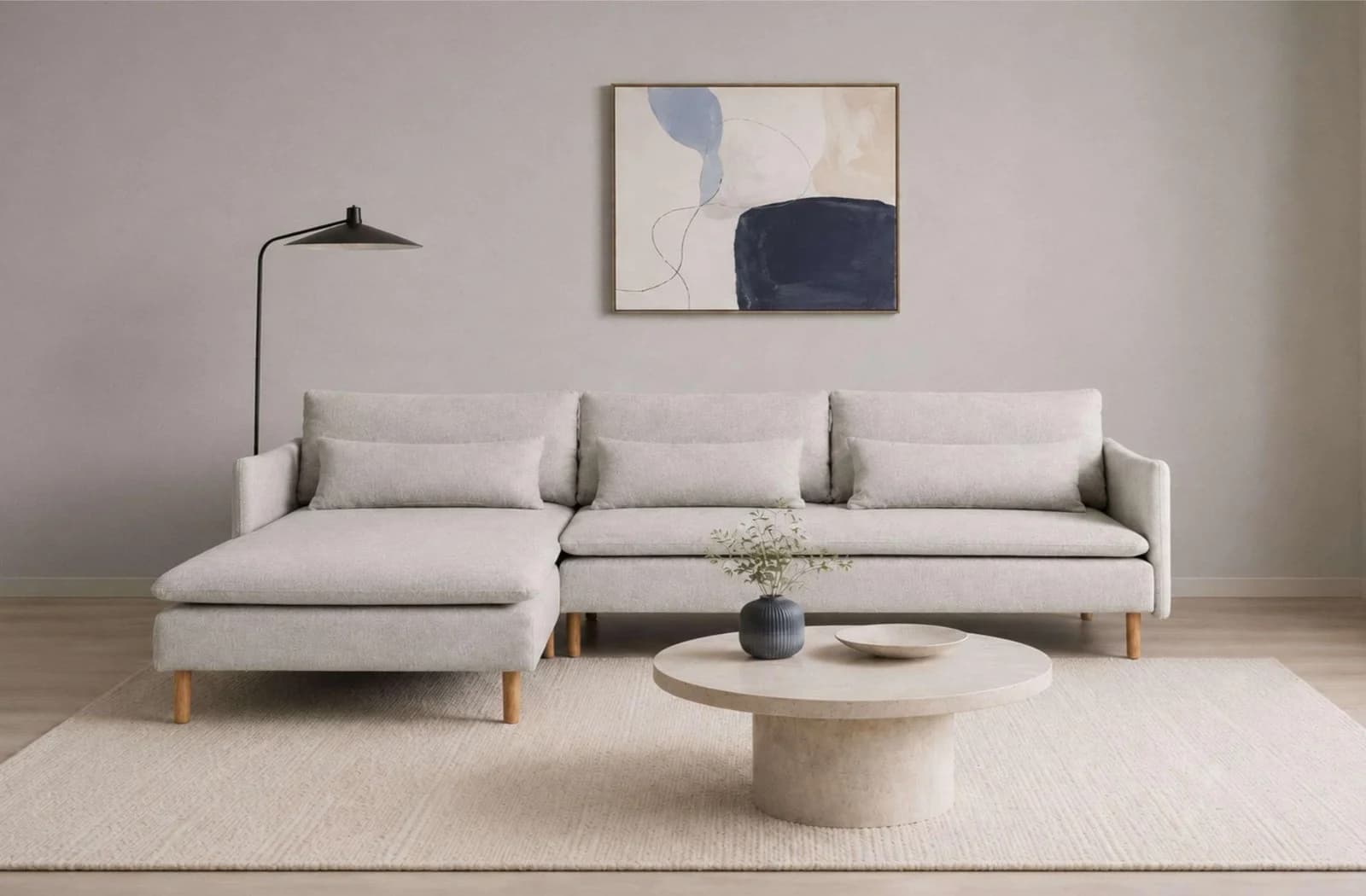 OTTO HOME Ecksofa Syllas L-Form Beige mit Recamiere