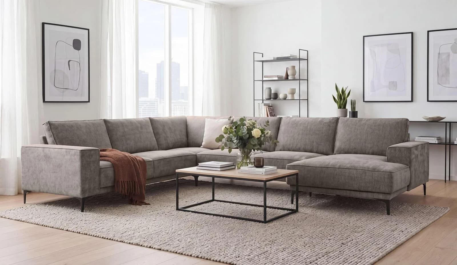 OTTO HOME Wohnlandschaft OLAND U-Form Chenille Braun