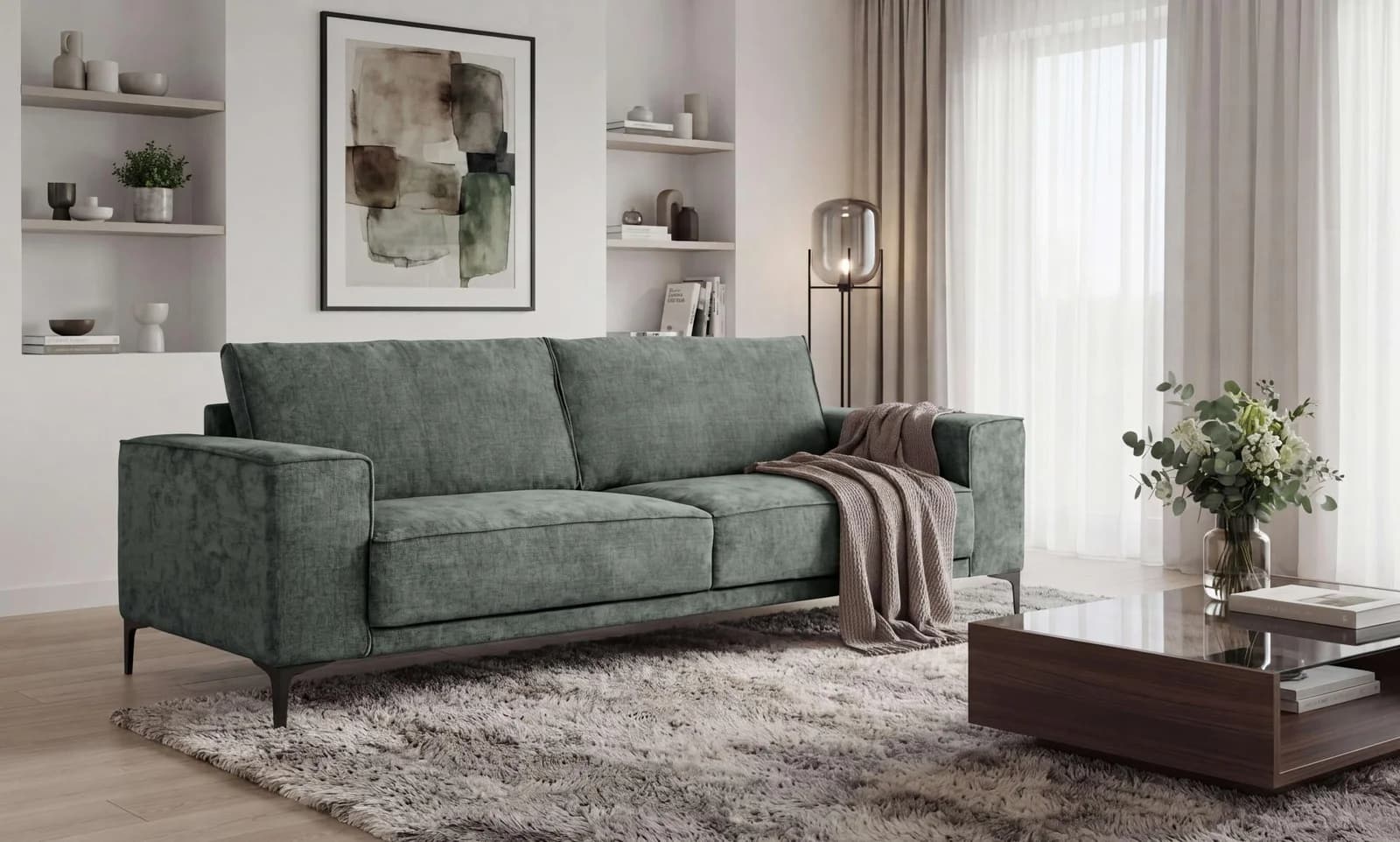 3-Sitzer Sofa OTTO HOME OLAND Skandi-Design Chenille-Bezug Grau