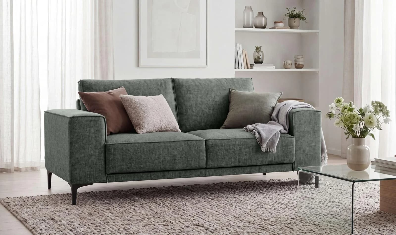 OTTO HOME Kompaktsofa Oland Chenille grau Skandi-Design