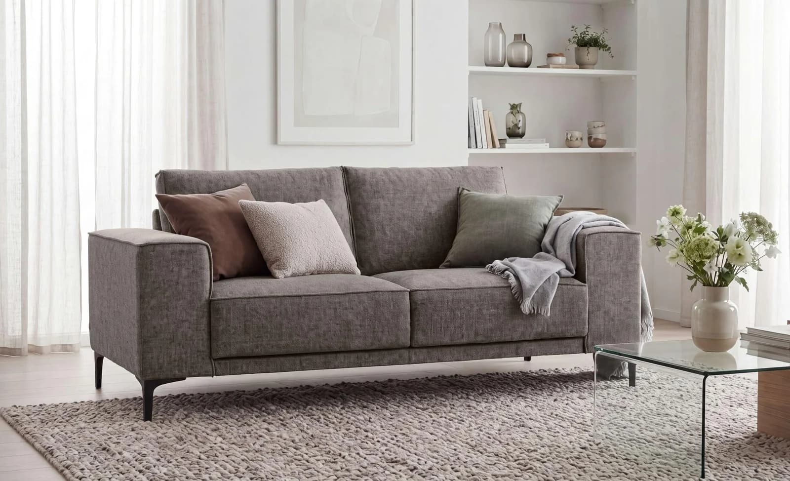 OTTO HOME Kompaktsofa Oland Chenille 2-Sitzer Braun
