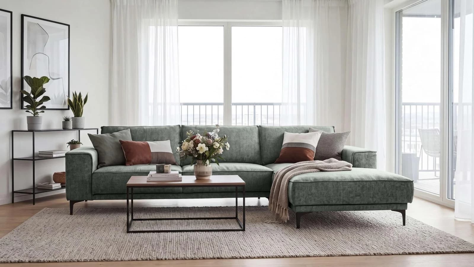 OTTO HOME Ecksofa Oland grau Chenille-Bezug Recamiere rechts
