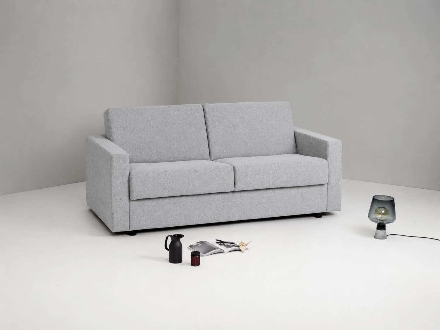 OTTO HOME Schlafsofa Perrick Grau 186x96x85 cm mit Bonnell-Federkernmatratze