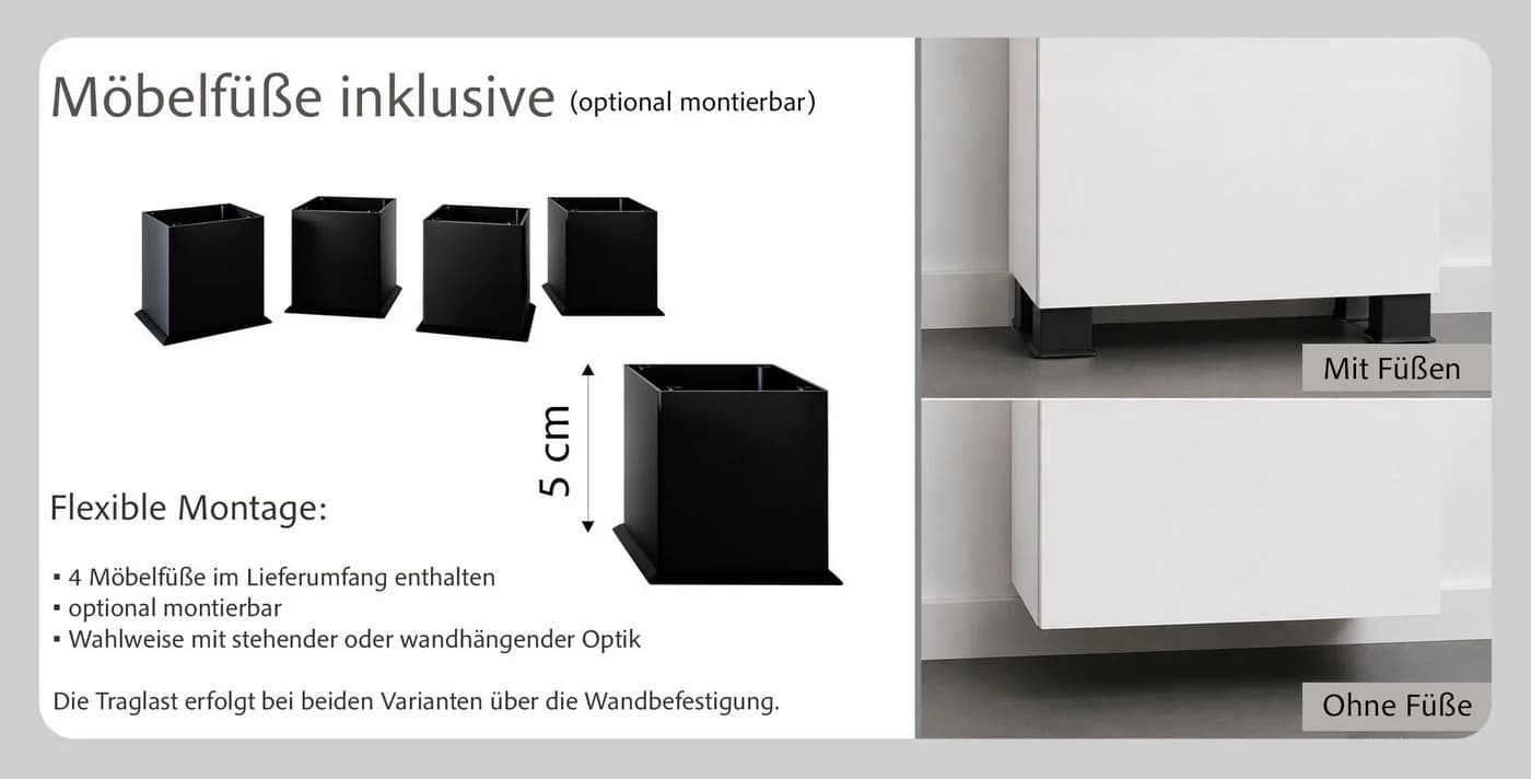 OTTO home Seitenschrank BOZEN Beige Griffloses Design - Bild 4