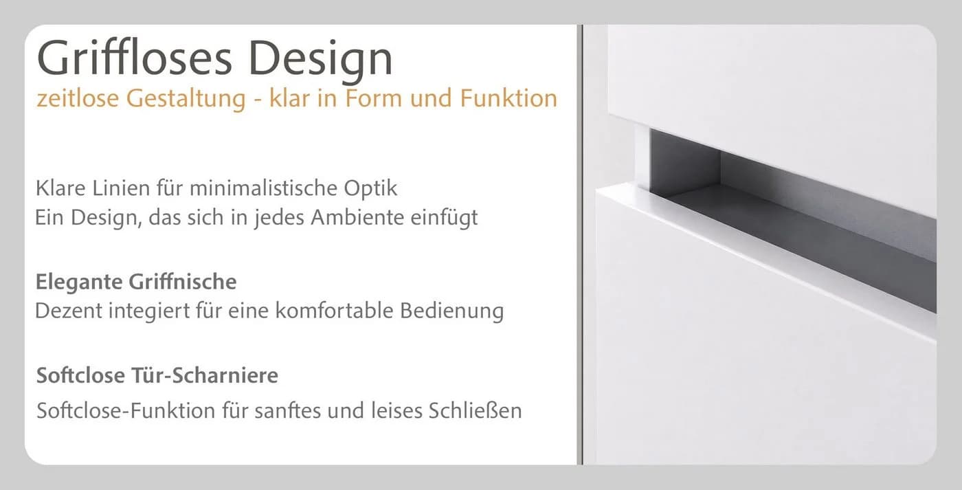 OTTO home Seitenschrank BOZEN Beige Griffloses Design - Bild 5