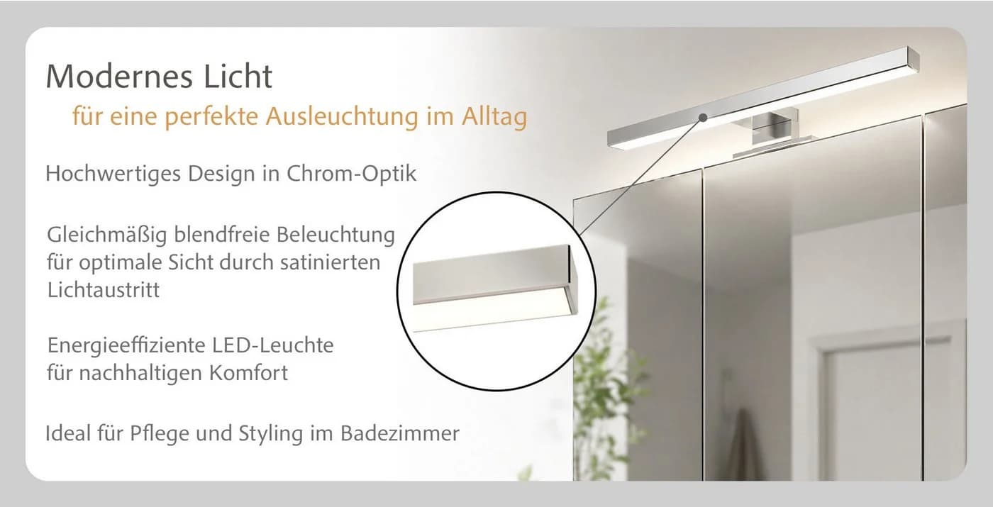 OTTO HOME Spiegelschrank BOZEN 80 cm mit LED & Steckdose - Bild 5