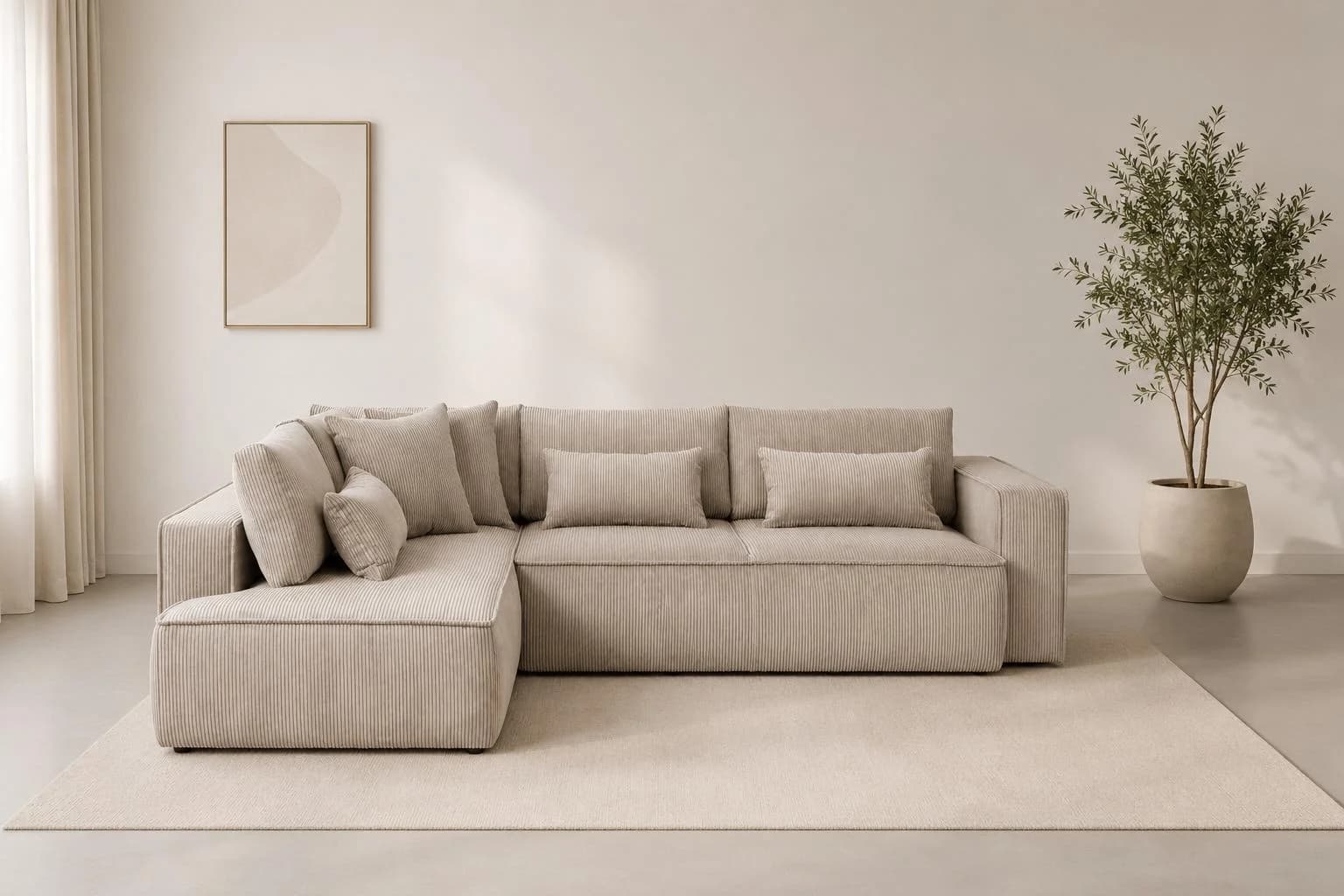 OTTO HOME Ecksofa Tillian Schlafsofa Beige Breitcord