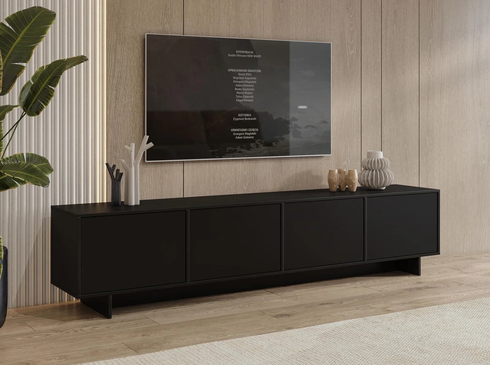 OTTO HOME Lowboard Tatami Schwarz Modernes TV-Board