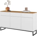Home affaire Sideboard Alto Weiß Push-to-Open 3 Türen 3 Schubkästen Bild 4